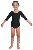 BODY DANZA LYCRA MANICA TRE QUARTI NERO BABY